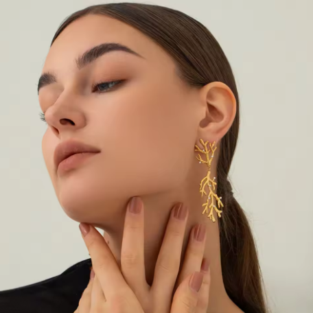 Coral Pearl Earrings