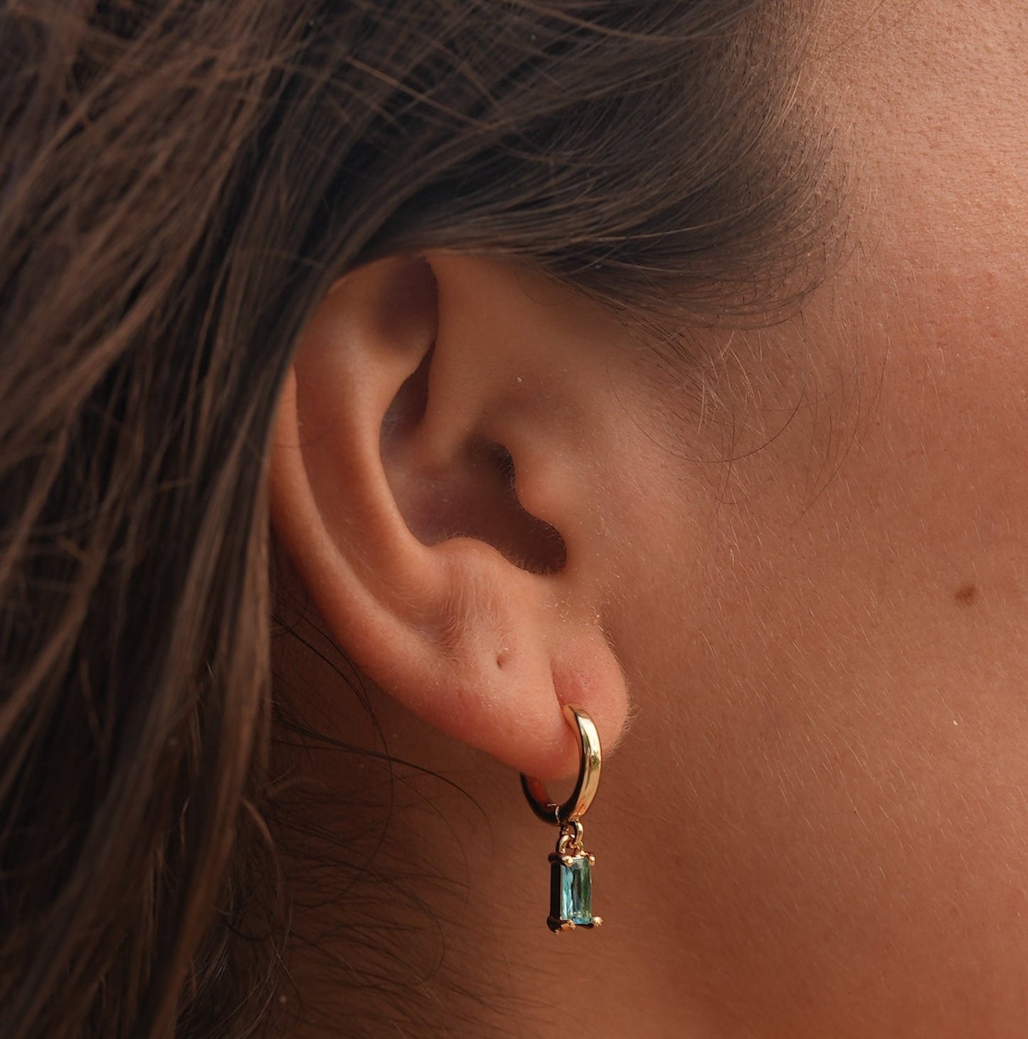 Gemma Birthstone Huggies