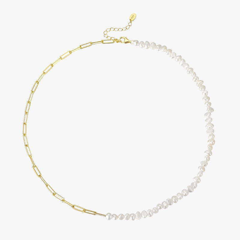 Luxe 18K Link Pearl Necklace