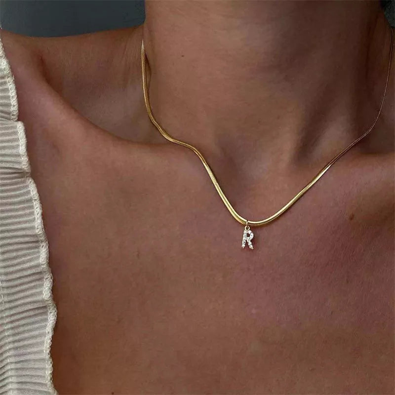 Luxe Initial Chevron Necklace